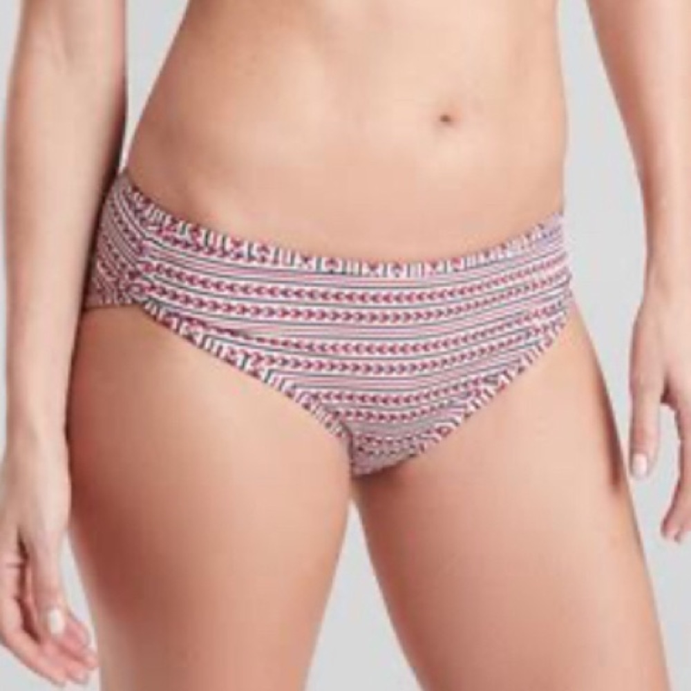 Athleta Jacquard Mid Rose Bikini Bottom Large